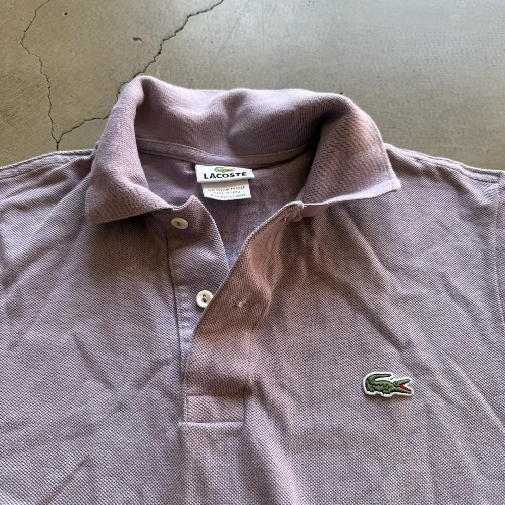 Lacoste / polo shirt / lilac - lite purple / size 2 - Picture 5 of 6
